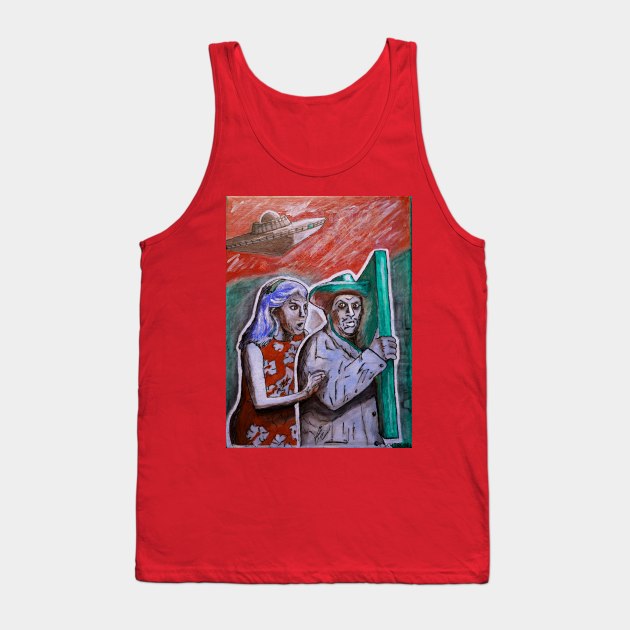 Saint-Tropez UFO Alien Invasion VI Tank Top by Edward Schtrudel